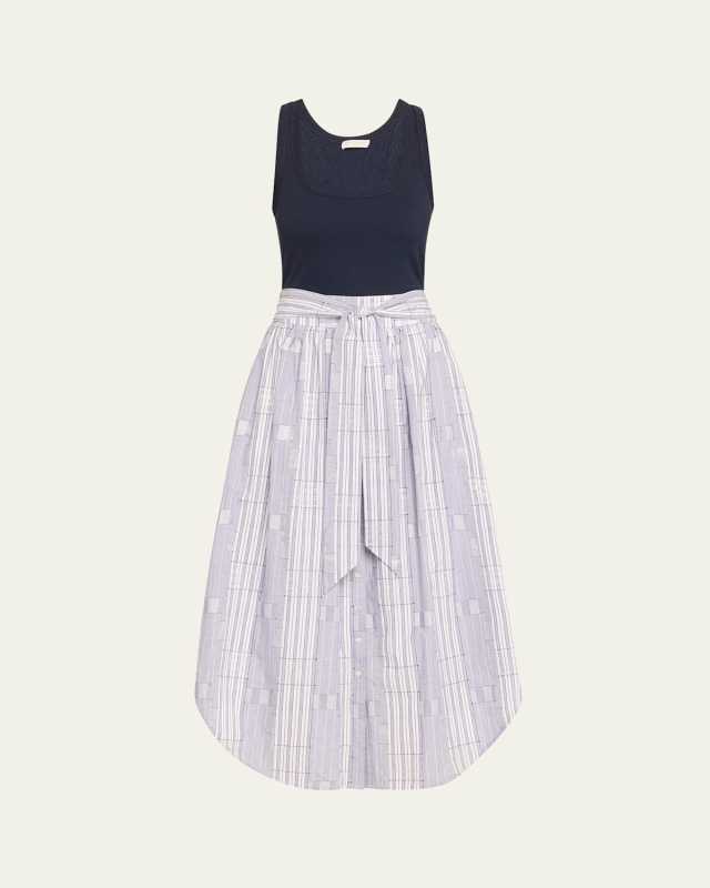 Aralyn Combo Midi Tank Dress